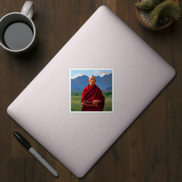 Portrait of Tibetan monk by Colin-Bentham